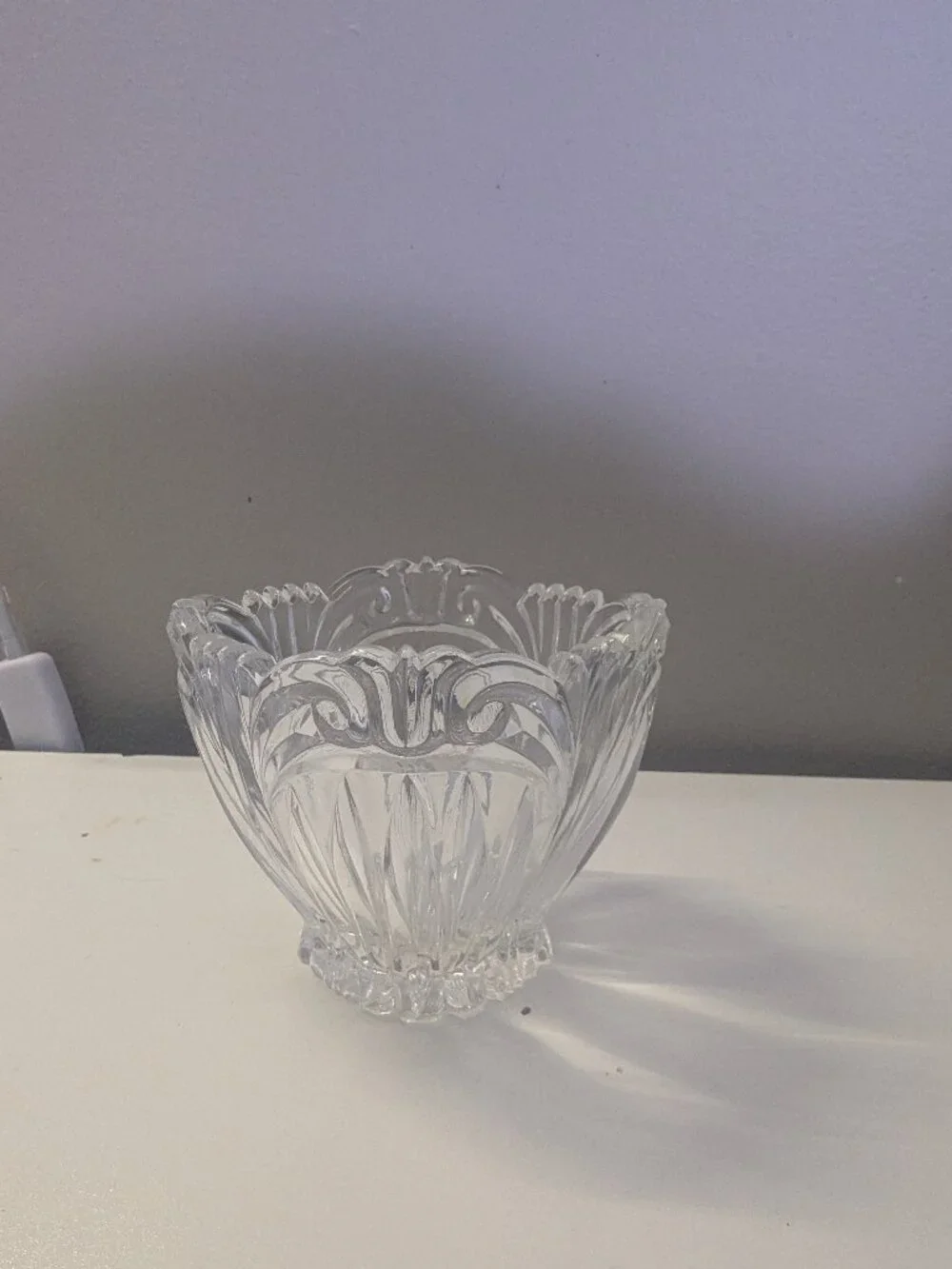 Vintage Oneida 24% Lead Crystal Small Oval Bowl in the 